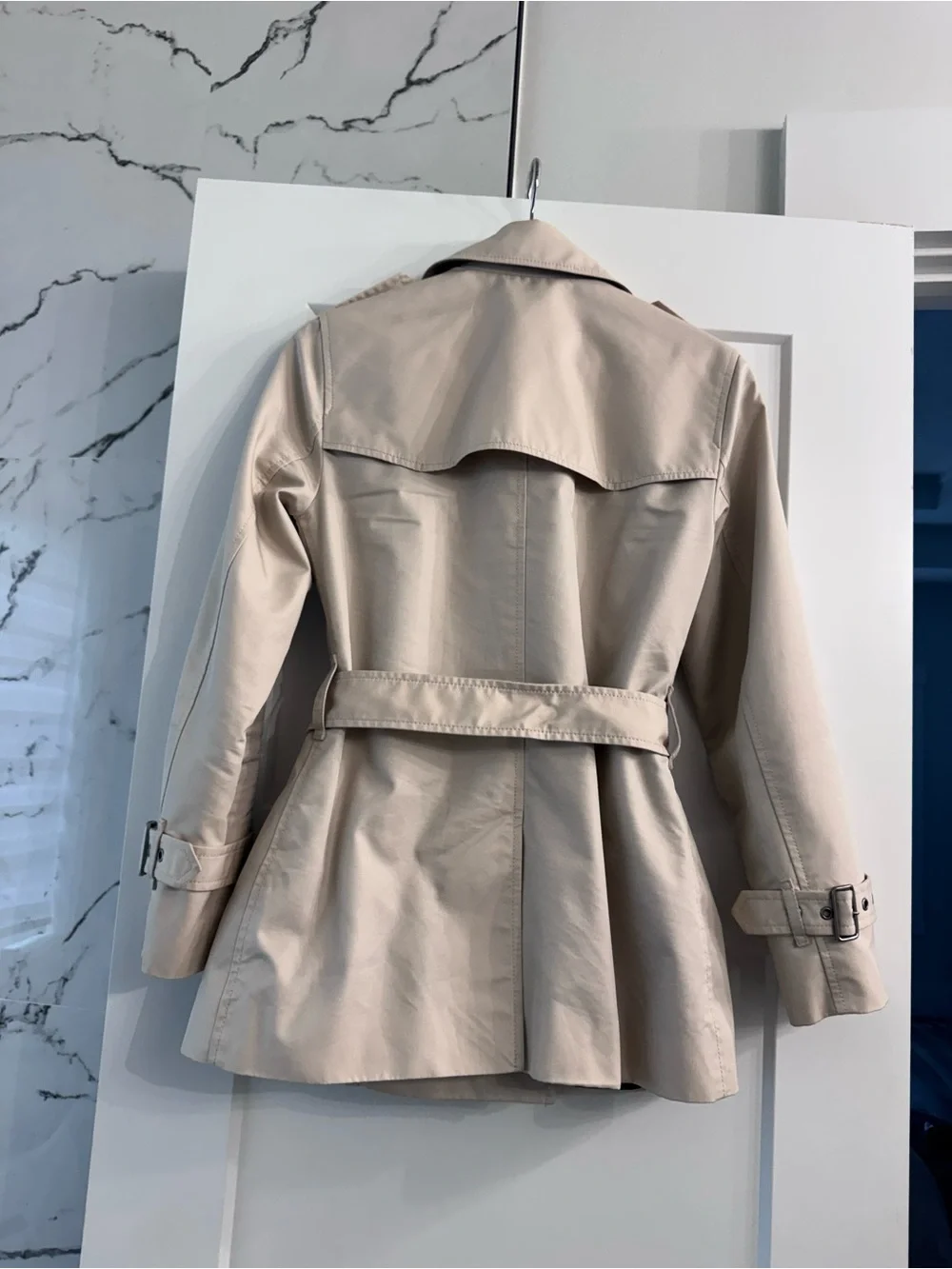 Coach Beige Double-Breasted Trench Coat with Belt